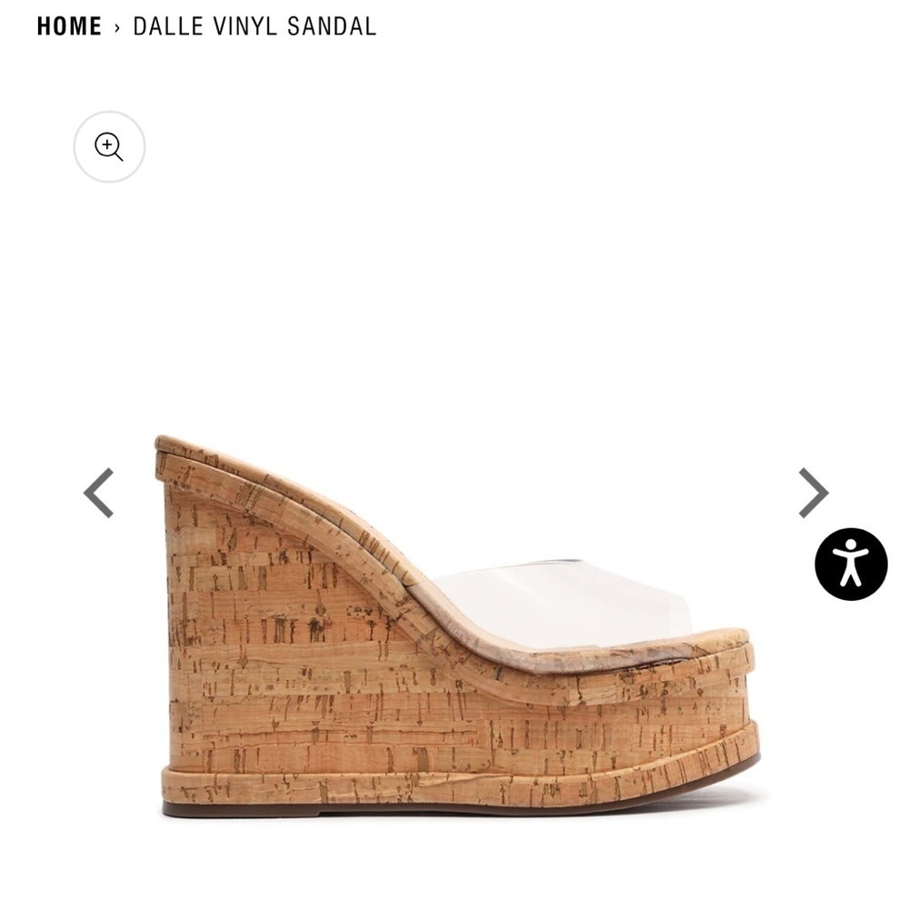 SCHUTZ Clear Vinyl Cork Wedge Sandals Size 10